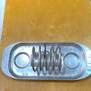 Vintage aluminum Brilliant Tone TOAST JAM holder Wild Rose Continental Silver Co